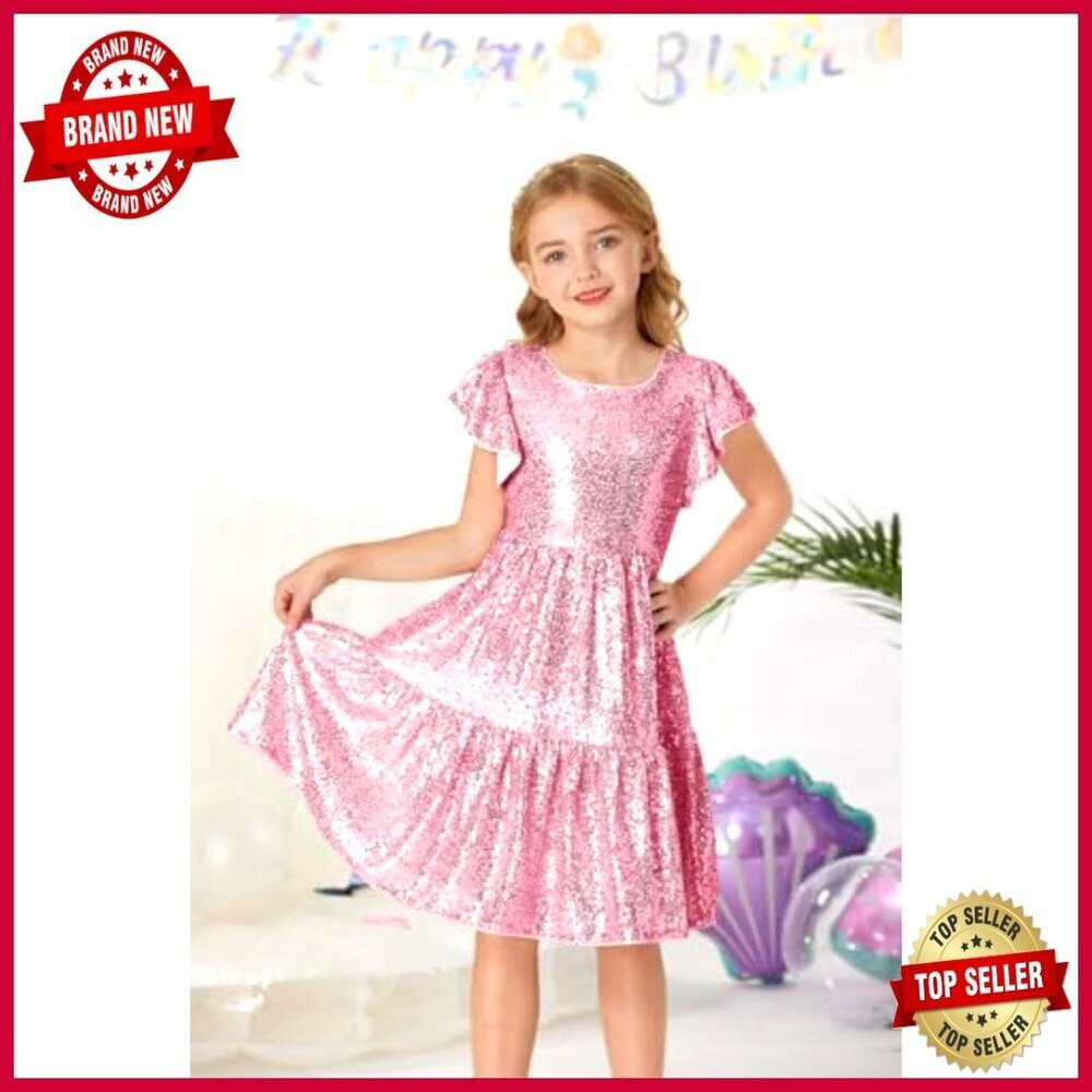 Sequin Ruffle Party Dress Elegant Formal Wedding Guest Dance Bodycon - Picture 2 of 7